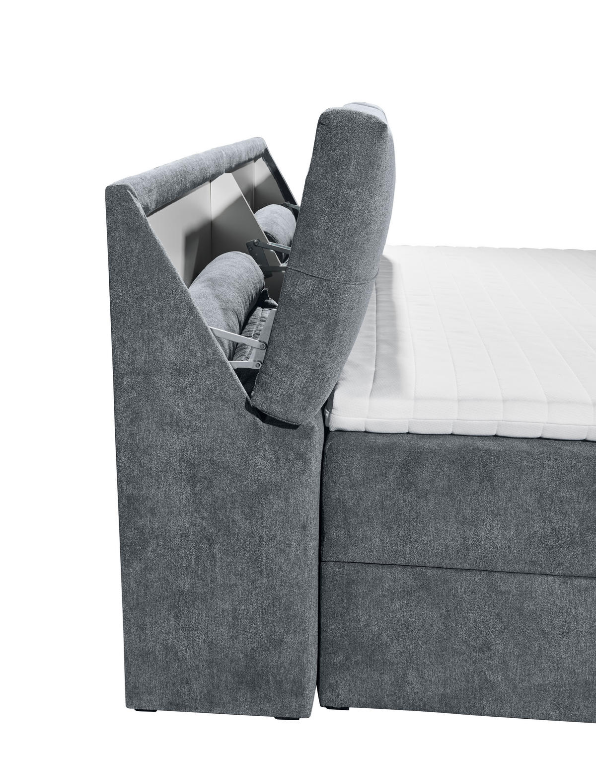 BOXSÄNG 180/200 cm  i antracit  - svart/antracit, Modern, trämaterial/textil (180/200cm) - MID.YOU