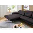 ECKSOFA in Echtleder Dunkelbraun  - Dunkelbraun/Schwarz, Design, Leder/Metall (193/332cm) - Dieter Knoll