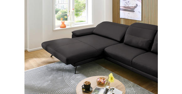 ECKSOFA in Echtleder Dunkelbraun  - Dunkelbraun/Schwarz, Design, Leder/Metall (193/332cm) - Dieter Knoll