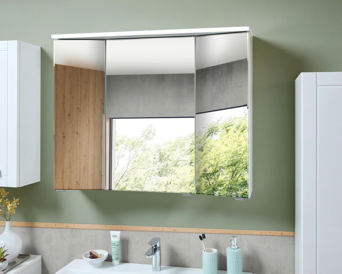 BADEZIMMER 6-teilig  in 160 cm  - Chromfarben/Weiß Hochglanz, MODERN, Glas/Keramik (160cm) - Sadena