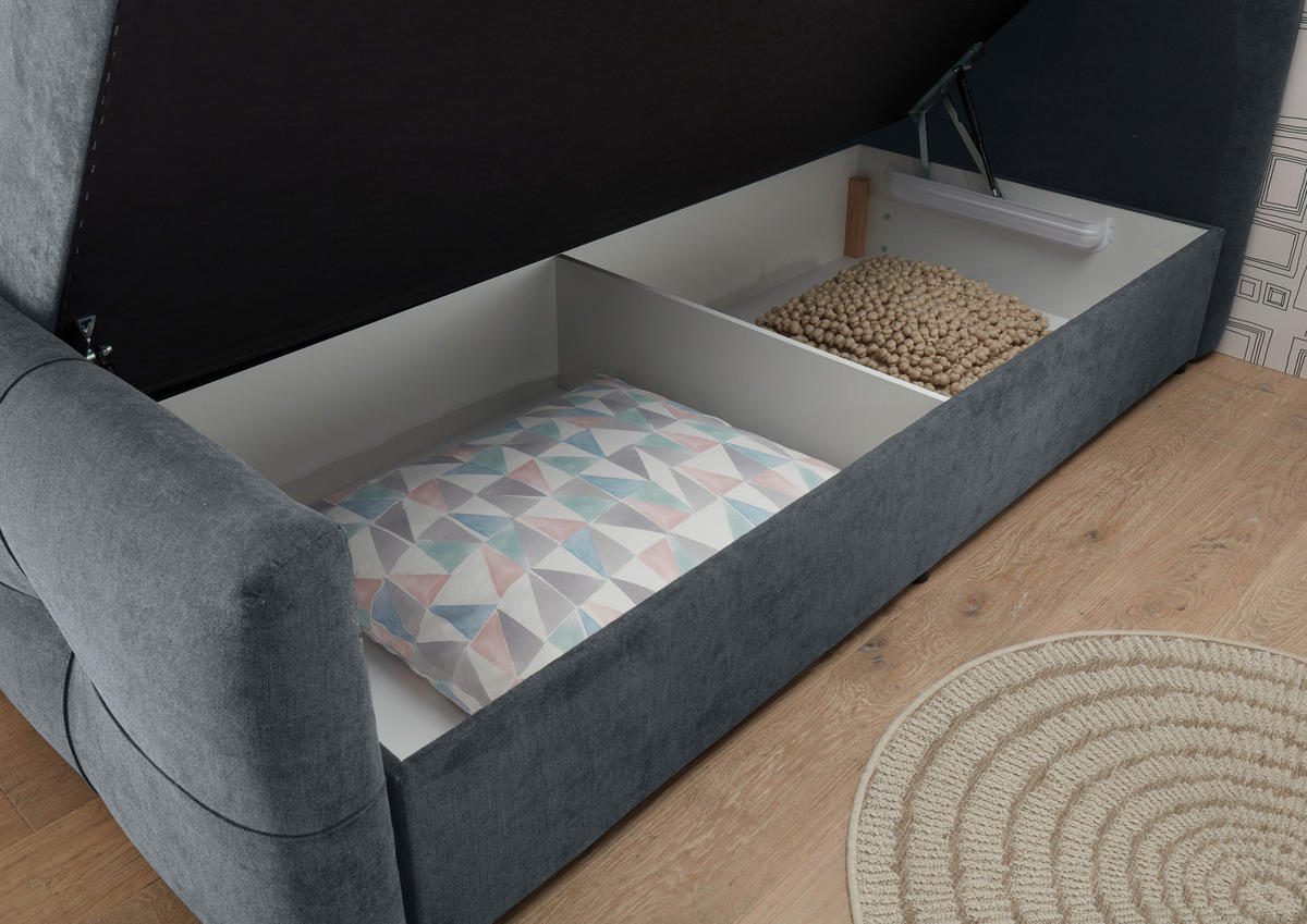 BOXBETT 180/200 cm  in Anthrazit  - Anthrazit, Modern, Holzwerkstoff/Kunststoff (180/200cm) - MID.YOU