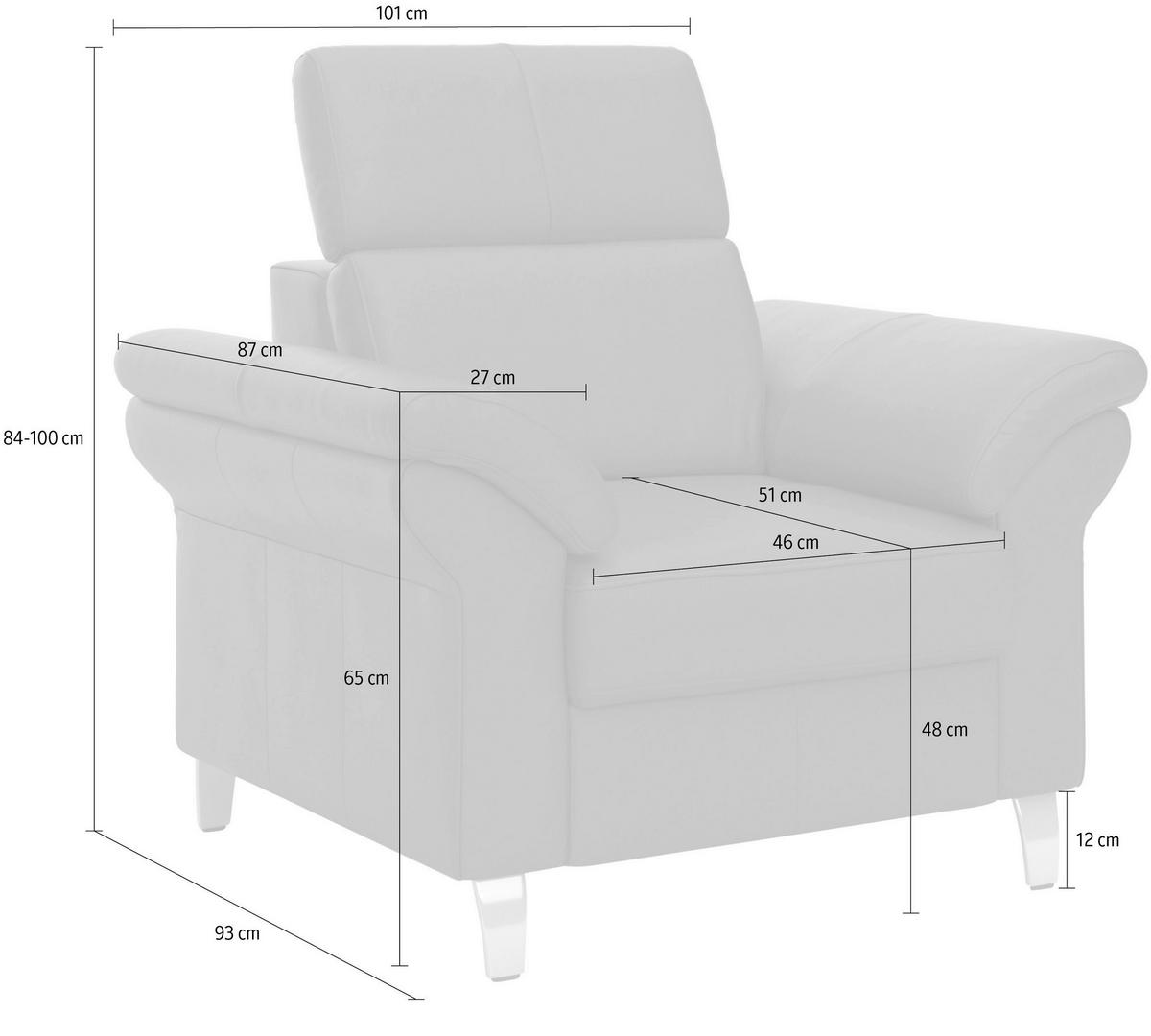 SESSEL in Echtleder Currygelb  - Chromfarben/Currygelb, Basics, Leder/Metall (101/84/93cm) - Sit & More