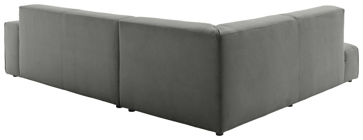ECKSOFA in Cord Grau  - Schwarz/Grau, Design, Kunststoff/Textil (210/270cm) - Pure Home Lifestyle