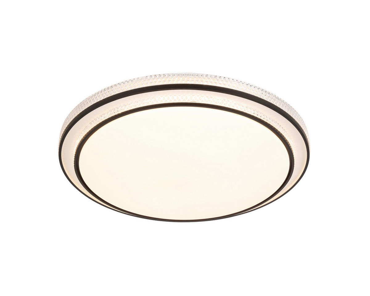 STROPNÉ LED SVIETIDLO, 51,5/9,5 cm  - čierna/biela, Basics, kov/plast (51,5/9,5cm) - Novel
