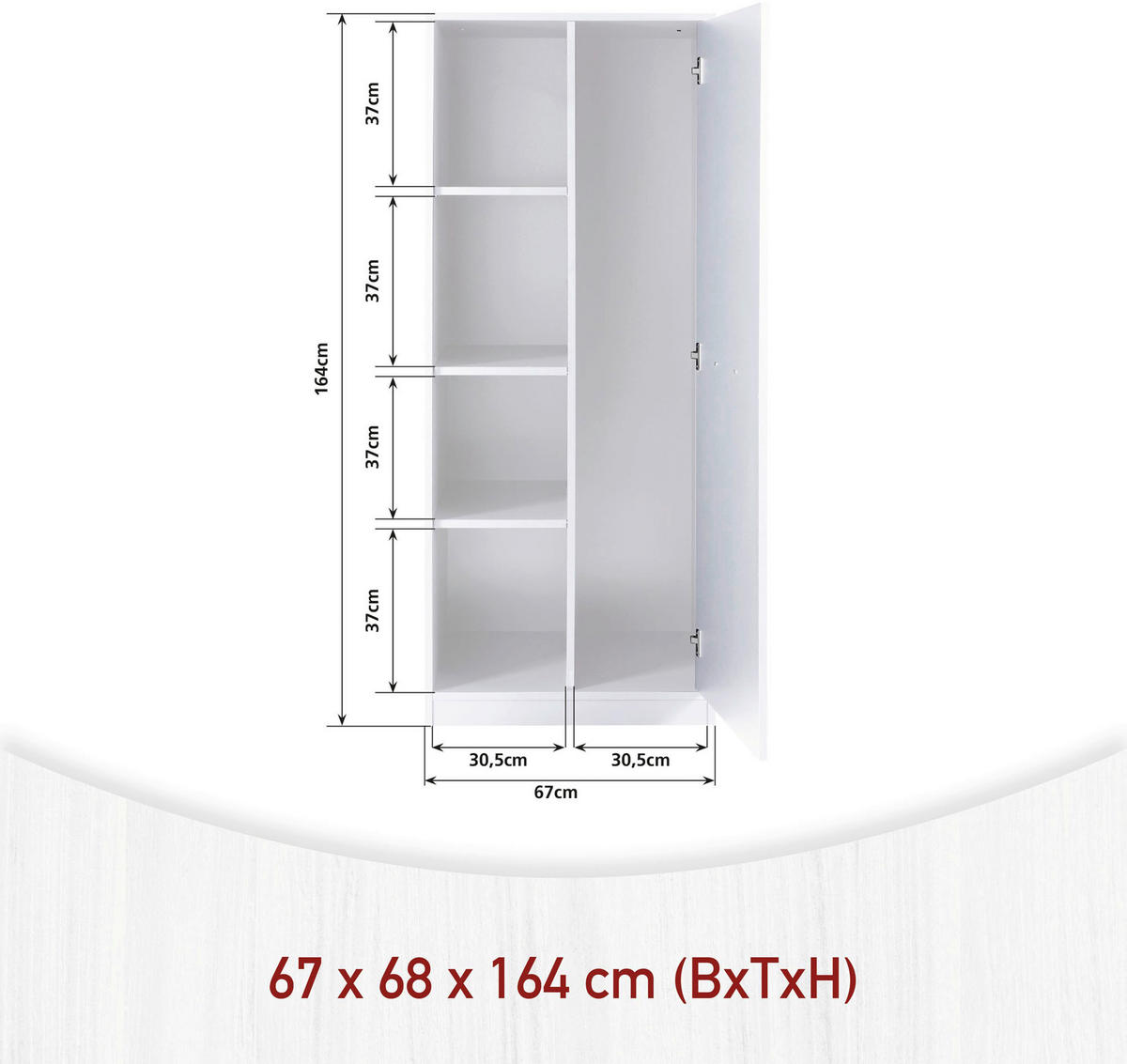 HAUSWIRTSCHAFTSRAUM 134/208/68 cm  in Weiß  - Weiß, MODERN, Holzwerkstoff (134/208/68cm) - home24