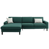 ECKSOFA Cord Waldgrün  - Waldgrün/Schwarz, Design, Textil/Metall (185/298cm) - Pure Home Lifestyle