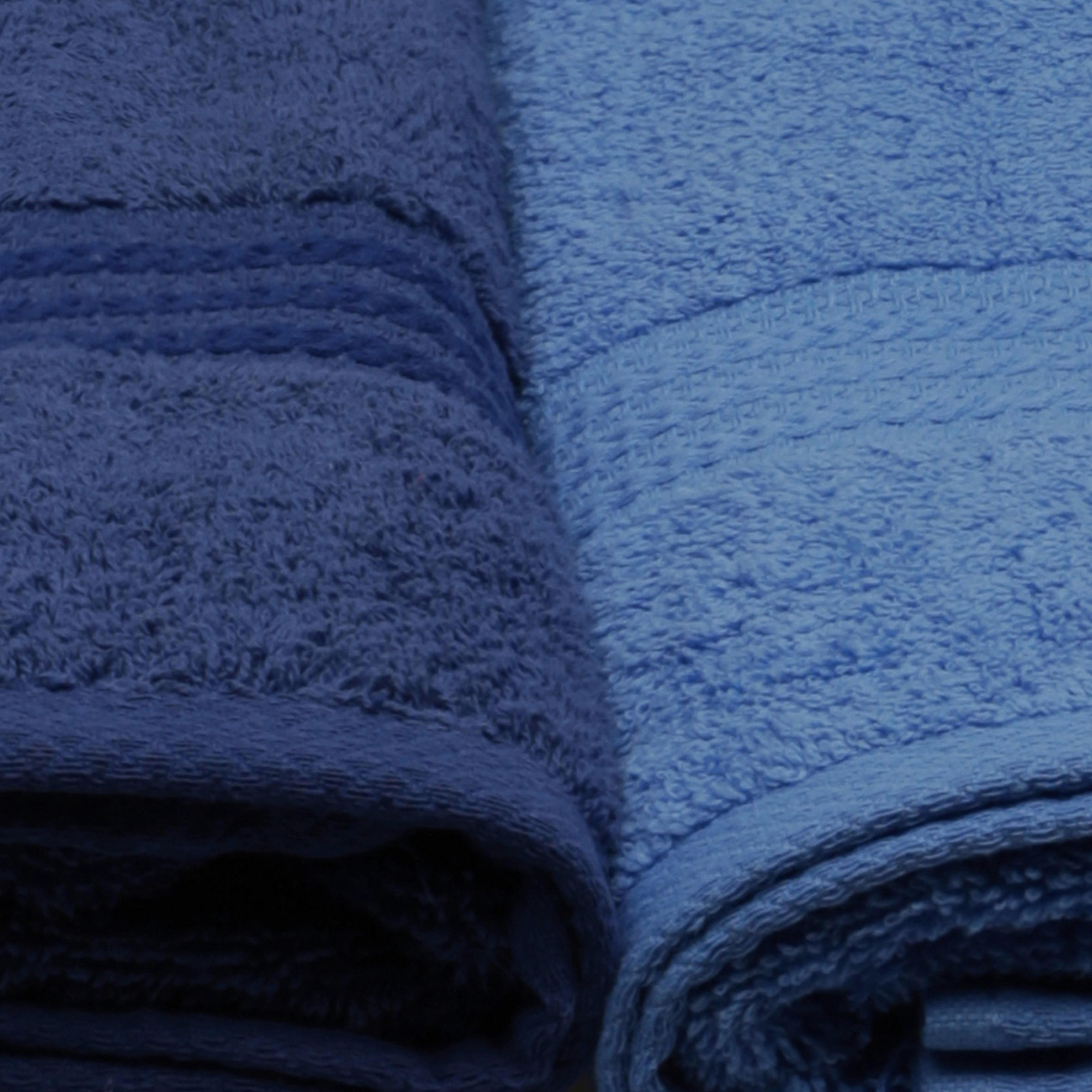 DUSCHTUCHSET Blau, Hellblau, Dunkelblau 4-teilig  - Blau/Dunkelblau, Basics, Textil (70/140cm)
