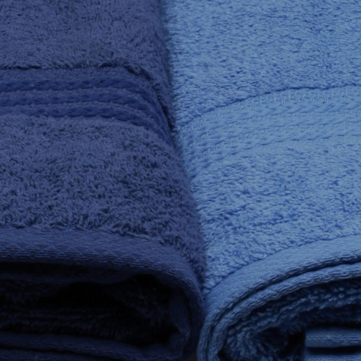 DUSCHTUCHSET Blau, Hellblau, Dunkelblau 4-teilig  - Blau/Dunkelblau, Basics, Textil (70/140cm)