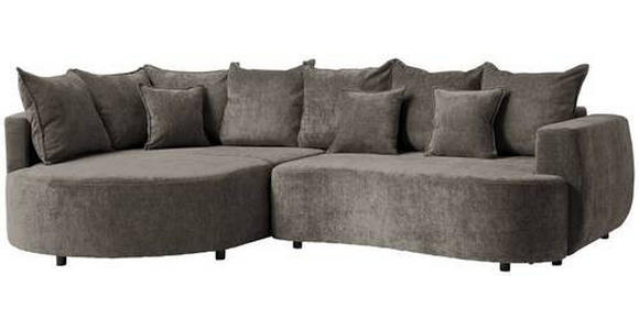 ECKSOFA in Chenille Dunkelbraun  - Dunkelbraun/Schwarz, Design, Kunststoff/Textil (194/307cm) - Carryhome