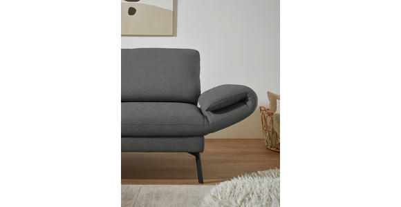 ECKSOFA  in Flachgewebe Dunkelgrau  175-224/255-365 cm  - Dunkelgrau/Schwarz, Design, Textil/Metall (175-224/255-365cm) - Dieter Knoll