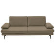 3-SITZER-SOFA in Leder Beige  - Beige/Schwarz, Design, Leder/Metall (222/86/104cm) - Dieter Knoll
