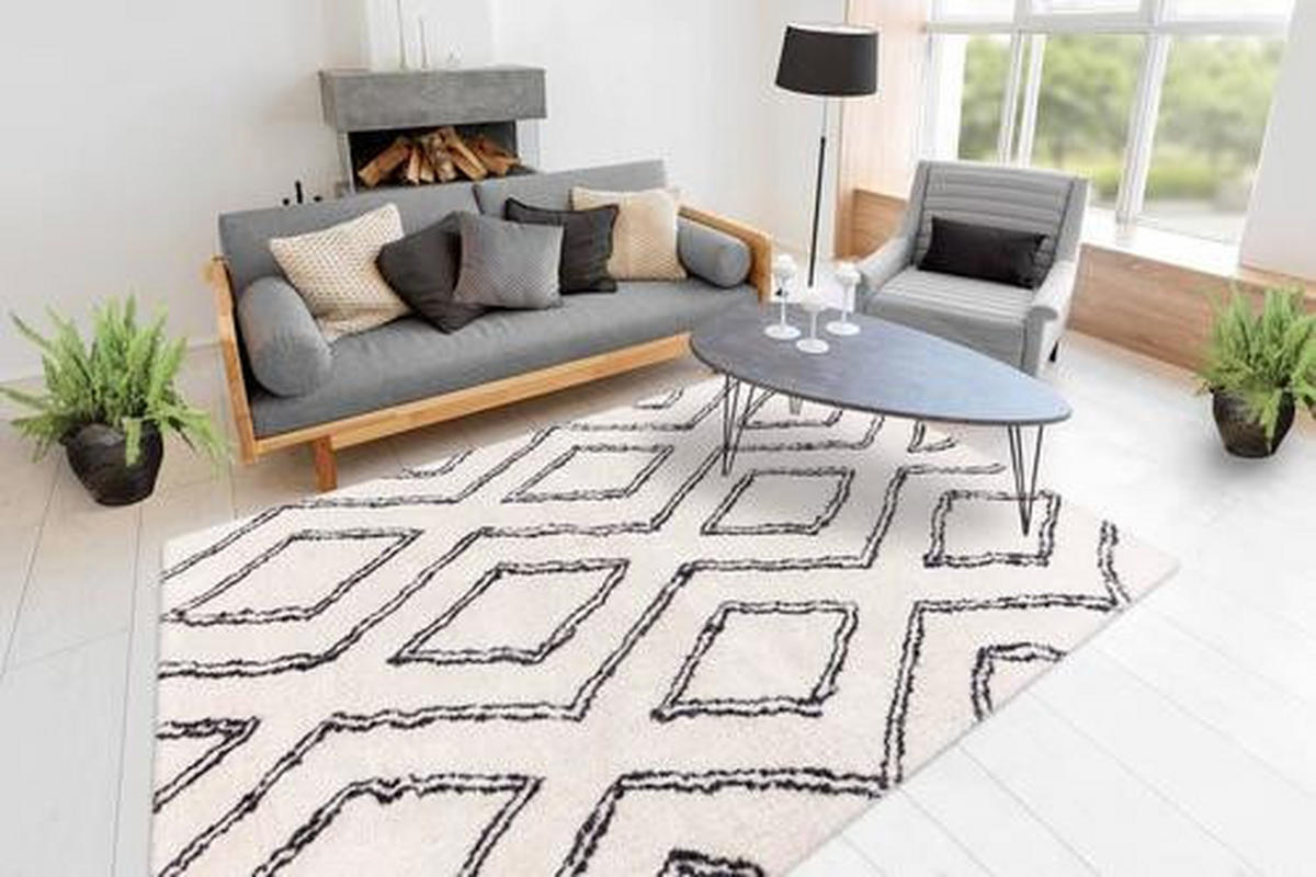 KOBEREC S VYSOKÝM VLASOM, 120/170 cm, biela - biela, Design, textil (120/170cm)