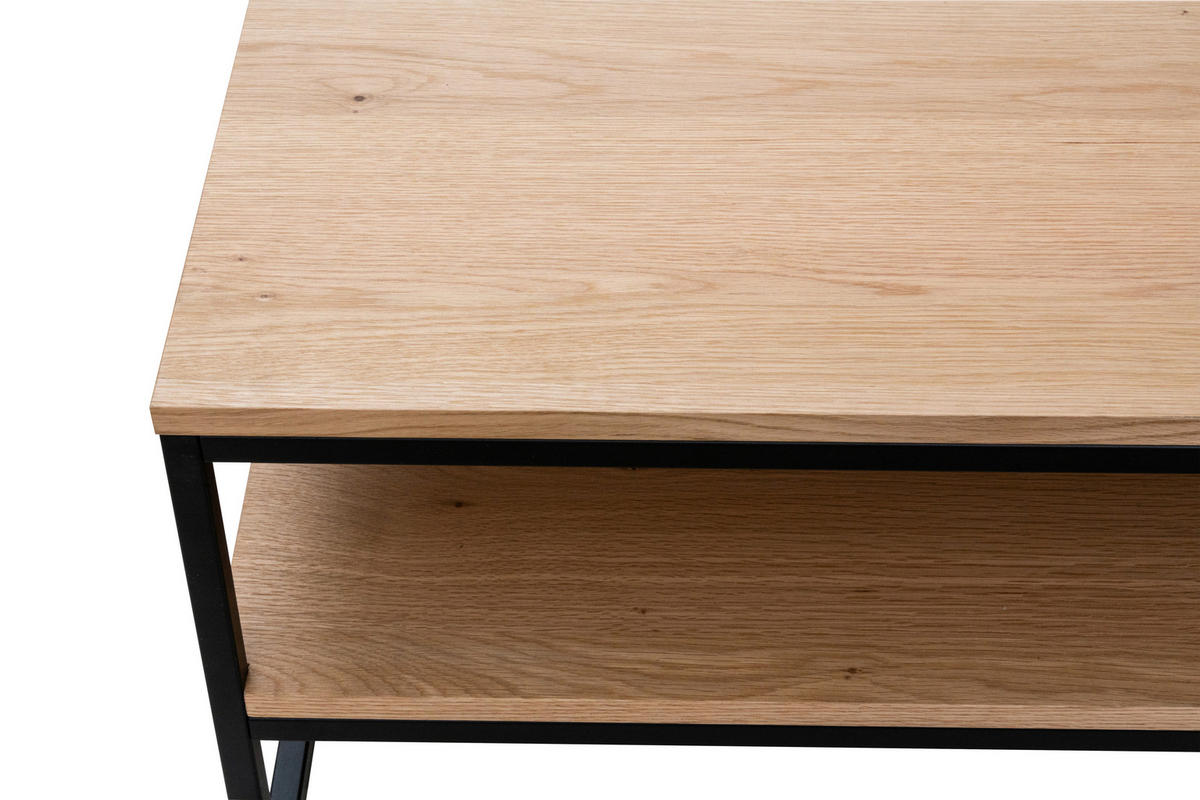 KONFERENČNÍ STOLEK, černá, barvy dubu, dřevo, kov, kompozitní dřevo, 80/70/45 cm - černá/barvy dubu, Design, kov/dřevo (80/70/45cm) - MID.YOU