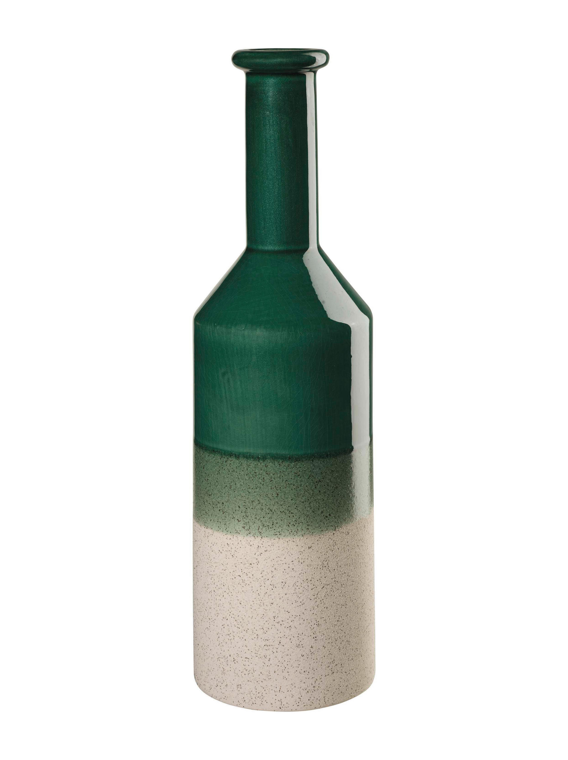 VÁZA, keramika, 41,5 cm - zelená, Konventionell, keramika (12,2/41,5cm) - ASA
