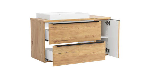 WASCHTISCHKOMBI 105 cm  - Wildeiche/Schwarz, KONVENTIONELL, Keramik/Holzwerkstoff (105cm) - Xora