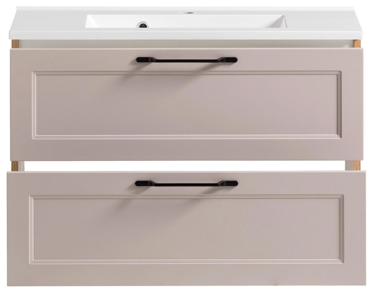 WASCHTISCHKOMBI 80 cm  - Kaschmir/Eiche Wotan, ROMANTIK / LANDHAUS, Holzwerkstoff/Stein (80cm) - Xora