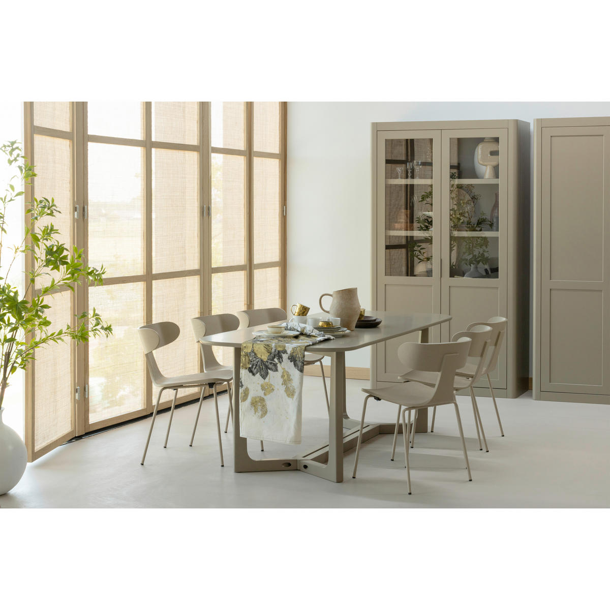 VITRINE  in Kiefer Schlammfarben  - Schlammfarben/Schwarz, Design, Holz/Metall (120/217/48cm) - Livetastic