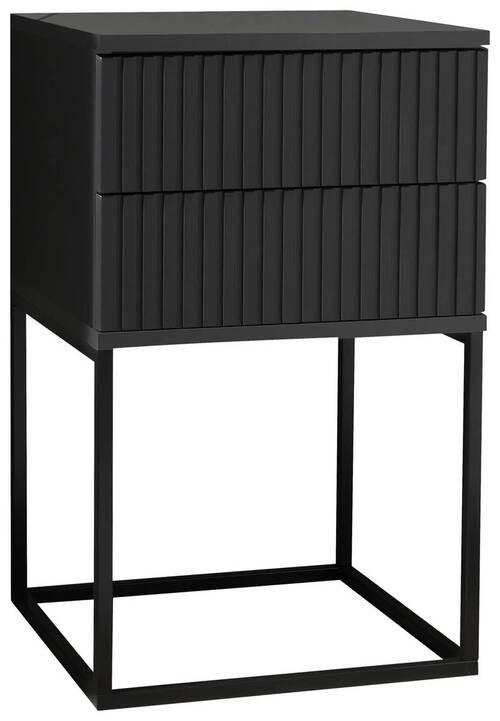 NACHTKÄSTCHEN 40/65/38,5 cm  in Graphitfarben, Schwarz  - Graphitfarben/Schwarz, MODERN, Holzwerkstoff/Metall (40/65/38,5cm) - Livetastic