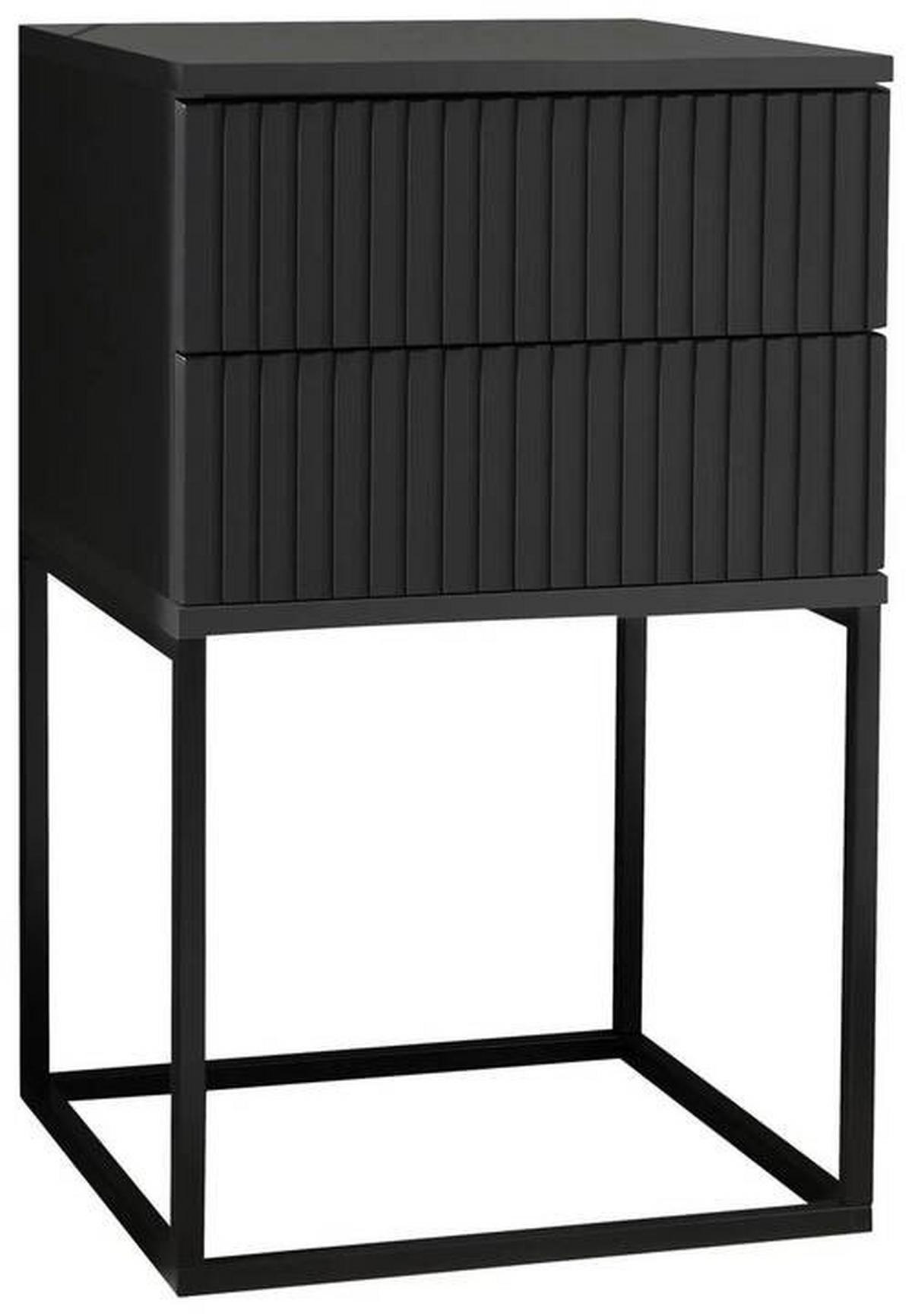 NACHTKÄSTCHEN 40/65/38,5 cm  in Graphitfarben, Schwarz  - Graphitfarben/Schwarz, Modern, Holzwerkstoff/Metall (40/65/38,5cm) - Livetastic