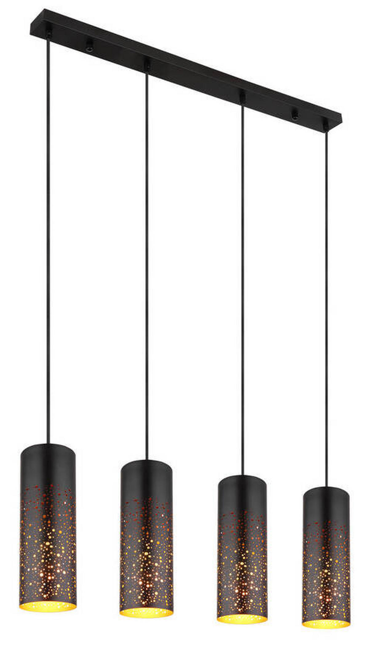 HÄNGELEUCHTE 80/10/150 cm    - Goldfarben/Schwarz, Design, Metall (80/10/150cm) - Globo
