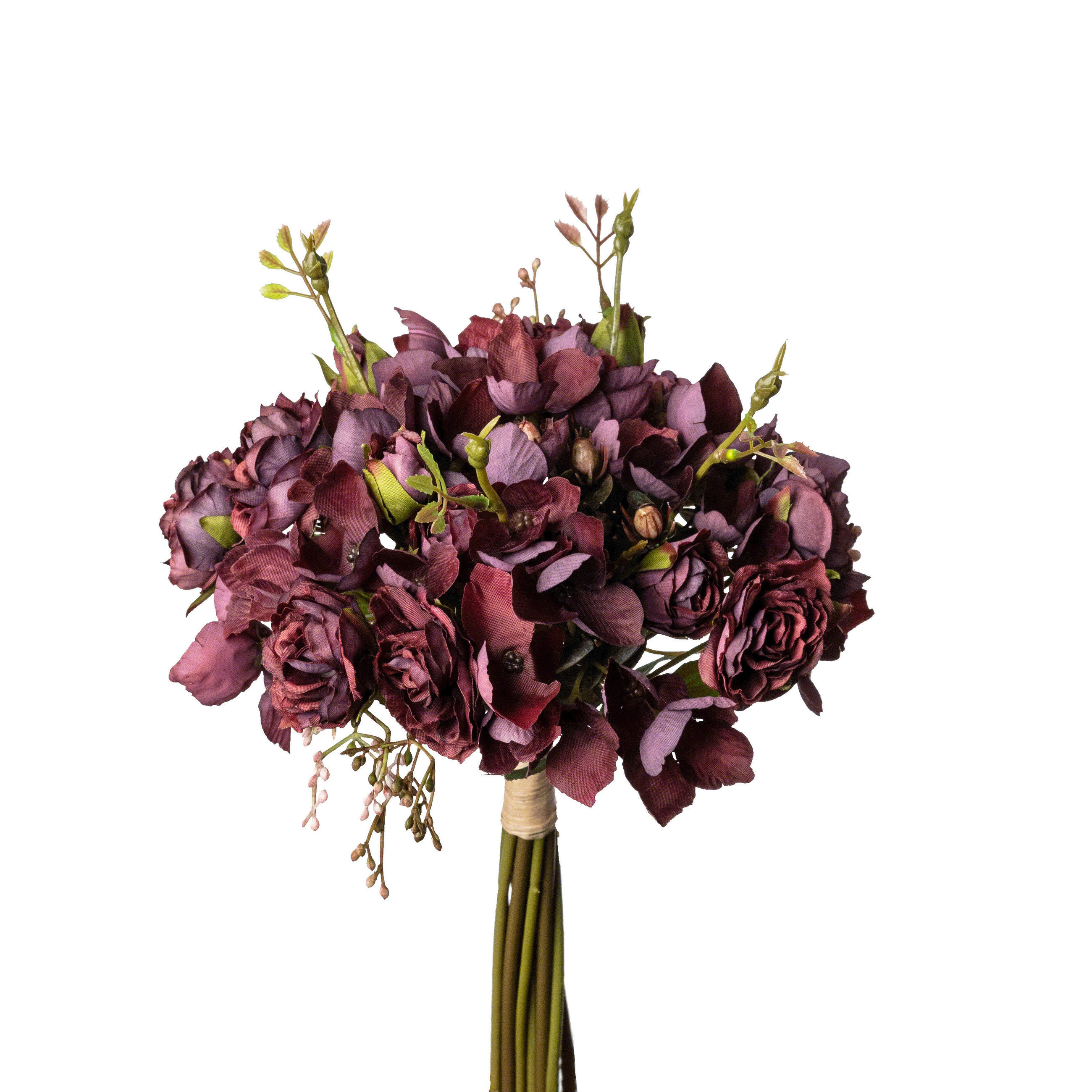 RÓZSABOKOR - sötét rózsaszín/zöld, Basics, műanyag (33cm)