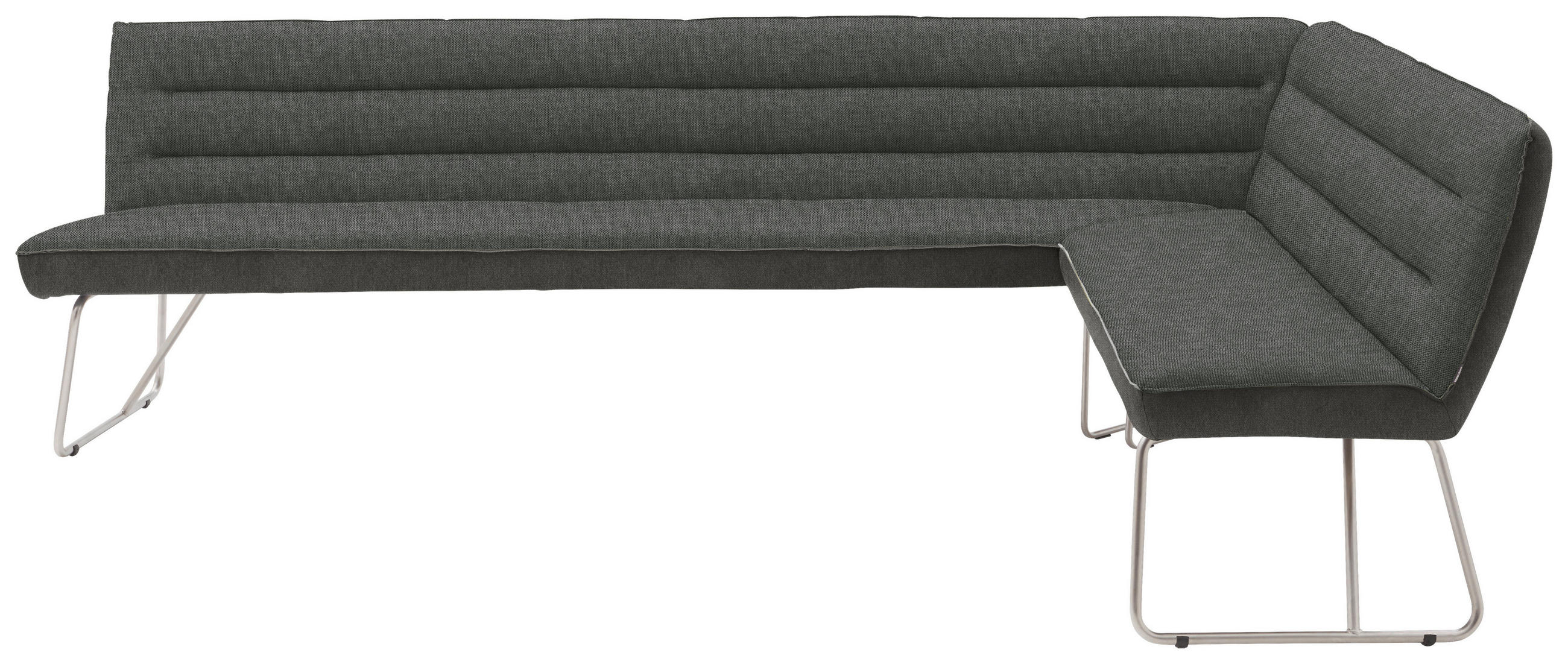 ECKBANK 284/184 cm  in Grau, Edelstahlfarben  - Edelstahlfarben/Grau, Design, Textil/Metall (284/184cm) - Dieter Knoll