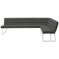 ECKBANK 284/184 cm Flachgewebe Grau, Edelstahlfarben   - Edelstahlfarben/Grau, Design, Textil/Metall (284/184cm) - Dieter Knoll
