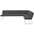 ECKBANK 284/184 cm  in Grau, Edelstahlfarben  - Edelstahlfarben/Grau, Design, Textil/Metall (284/184cm) - Dieter Knoll