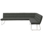 ECKBANK 284/184 cm  in Grau, Edelstahlfarben  - Edelstahlfarben/Grau, Design, Textil/Metall (284/184cm) - Dieter Knoll