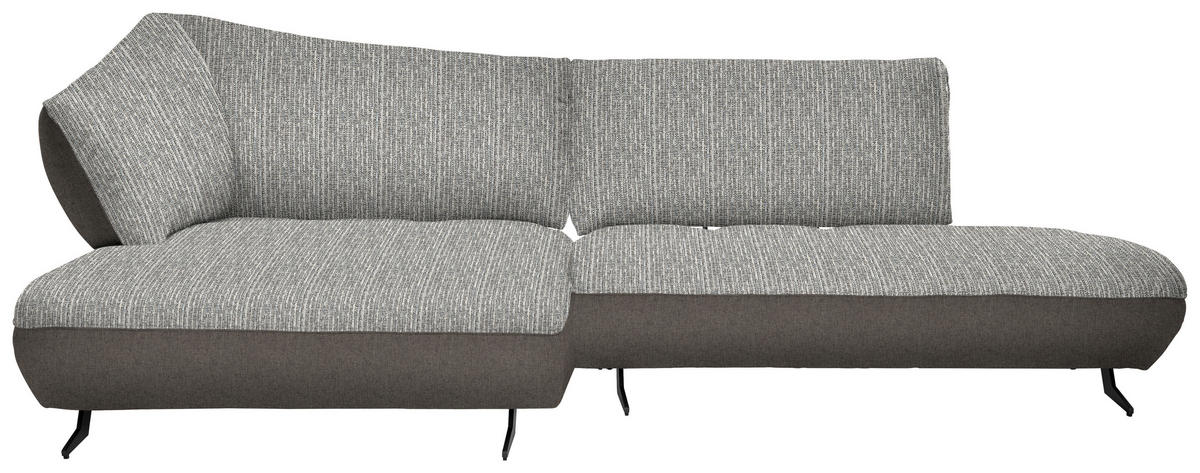ECKSOFA in Webstoff, Struktur Blau, Sandfarben  - Sandfarben/Blau, Design, Textil/Metall (172/265cm) - Joop!