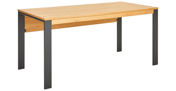 SCHREIBTISCH 140/70/75 cm  in Eichefarben, Graphitfarben  - Eichefarben/Anthrazit, Natur, Holz/Metall (140/70/75cm) - Linea Natura