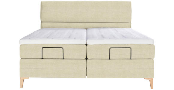 BOXSPRINGBETT 180/200 cm  in Beige  - Eichefarben/Beige, KONVENTIONELL, Holz/Textil (180/200cm) - Voleo