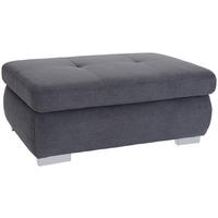 HOCKER Chenille, Mikrofaser Grau  - Chromfarben/Grau, MODERN, Textil/Metall (129/47/64cm) - Livetastic