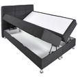 BOXBETT 160/200 cm  in Anthrazit  - Chromfarben/Anthrazit, KONVENTIONELL, Textil/Metall (160/200cm) - Carryhome