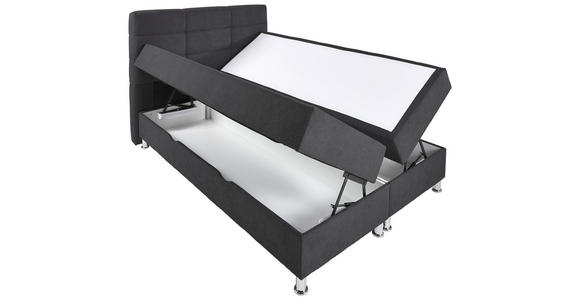 BOXBETT 180/200 cm in Anthrazit - Chromfarben/Anthrazit, KONVENTIONELL, Textil/Metall (180/200cm) - Carryhome