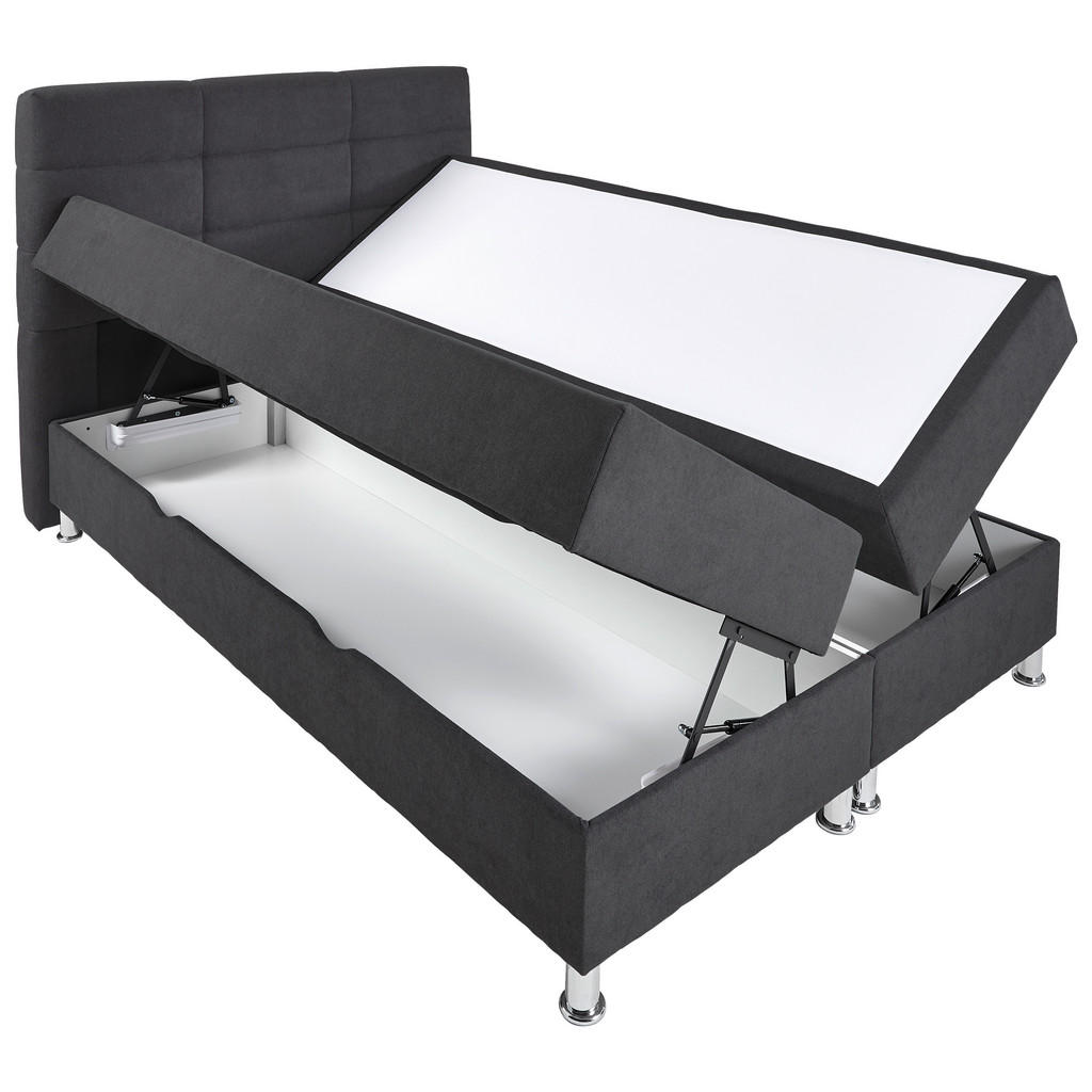 Thumbnail - Carryhome Boxbett, Anthrazit, Textil, H2, 7-Zonen, Höhe ca. 20 cm, 160x200 cm, Topper durchgehend, in verschiedenen Größ...