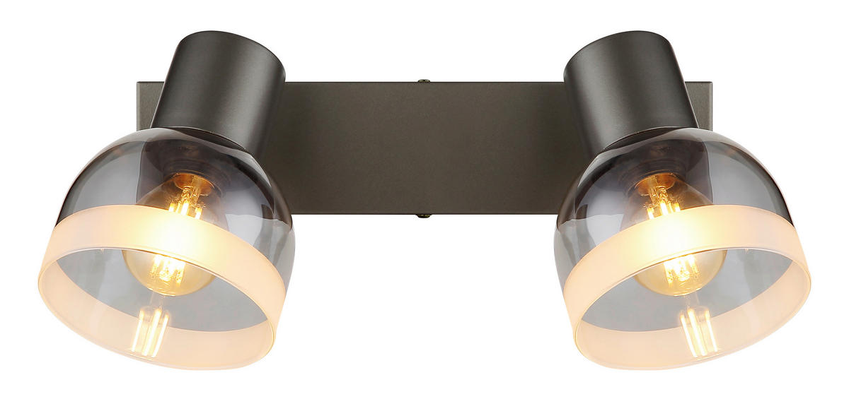 STRAHLER Kairo 26/10/14 cm  - Chromfarben/Weiß, Design, Glas/Metall (26/10/14cm) - Globo