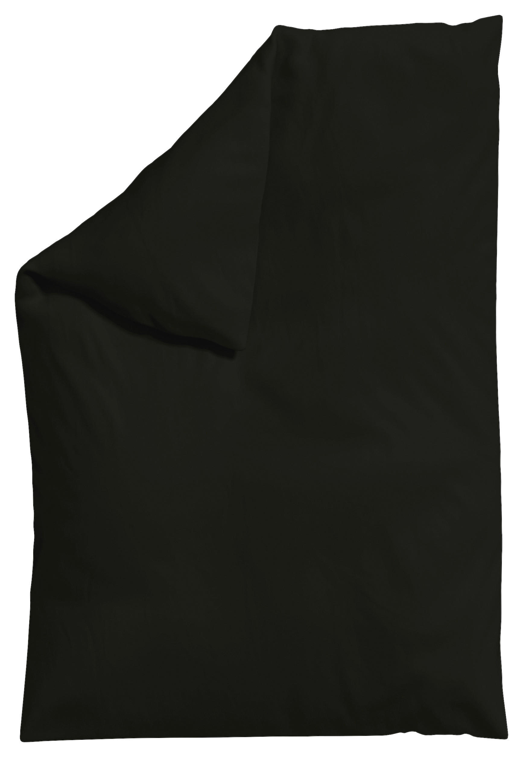 Schlafgut Bettdeckenbezug Woven Satin Schwarz 135-140x200 cm