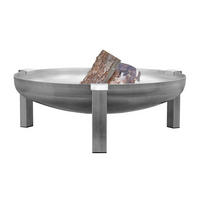 FEUERSCHALE SVENSKAV BASIC XXL 2094  - Edelstahlfarben, Basics, Metall (63/63/28cm) - Ambia Garden