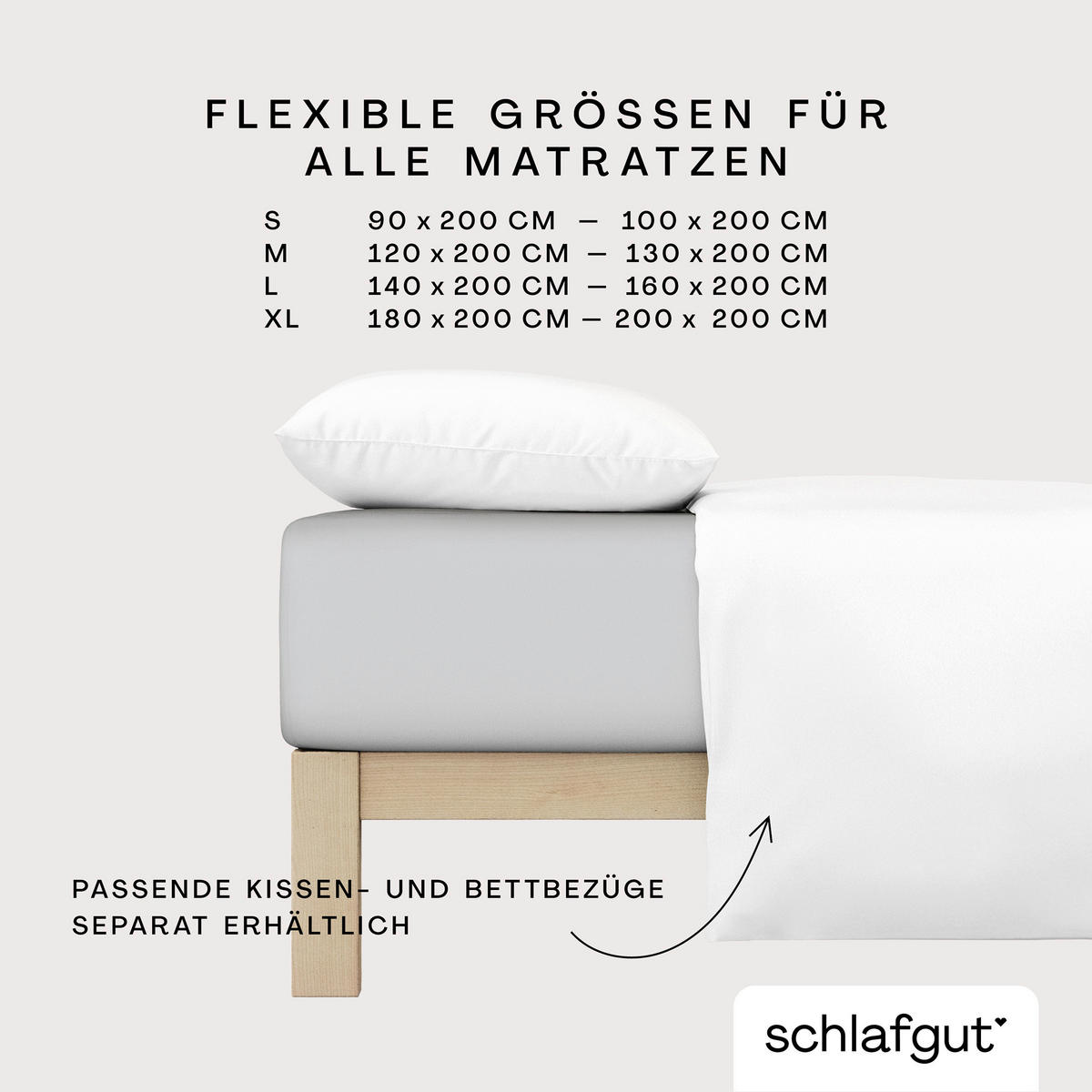 SPANNLEINTUCH 100/200 cm Frottee  - Hellgrau, Basics, Textil (100/200cm) - Schlafgut