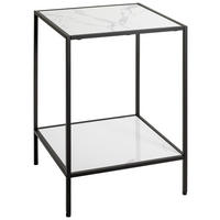 BEISTELLTISCH in Metall, Holzwerkstoff 40/40/60 cm  - Schwarz/Weiß, Trend, Holzwerkstoff/Metall (40/40/60cm)