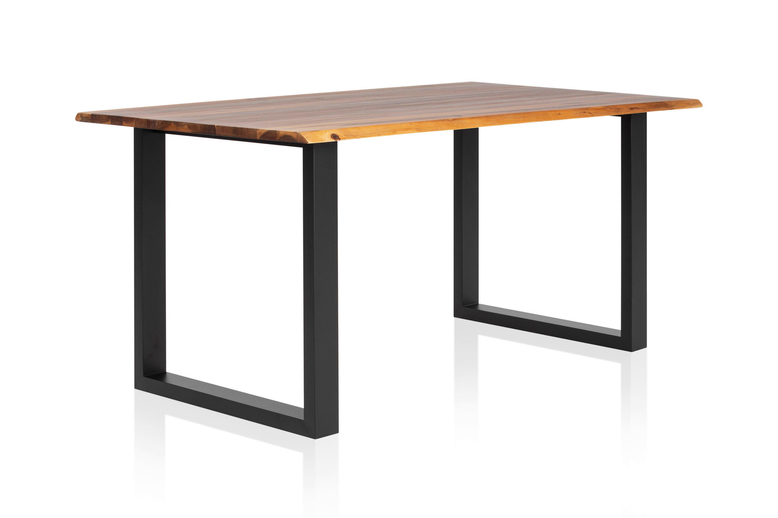 ESSTISCH in Holz 140/80/77 cm  - Cognac/Schwarz, MODERN, Holz/Metall (140/80/77cm) - Livetastic