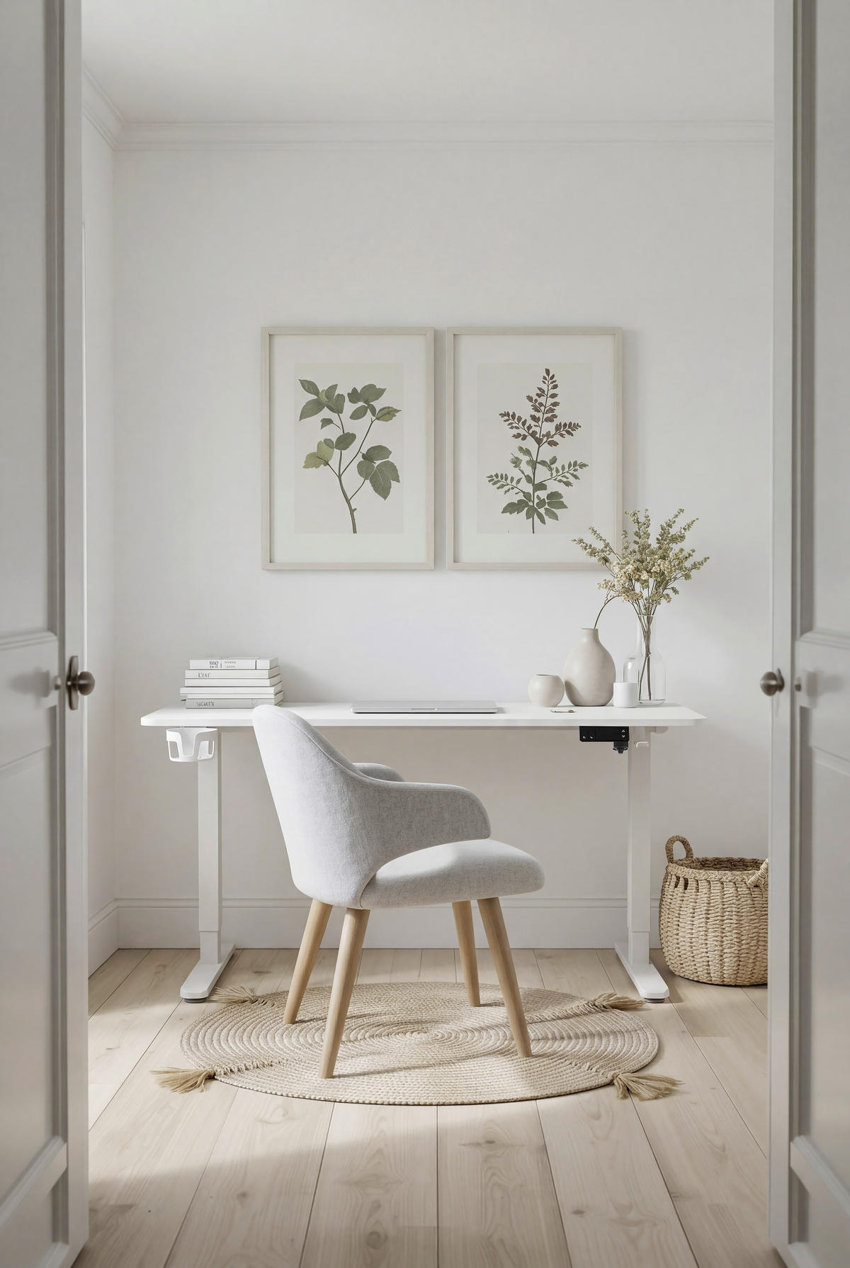 SCHREIBTISCH 120/60/70-115 cm Weiß elektrisch höhenverstellbar  - Weiß, MODERN, Holzwerkstoff/Kunststoff (120/60/70-115cm) - Livetastic