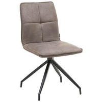 STOL järn mikrofiber  - brun/svart, Design, metall/textil (47,5/85/61,5cm) - Hom`in