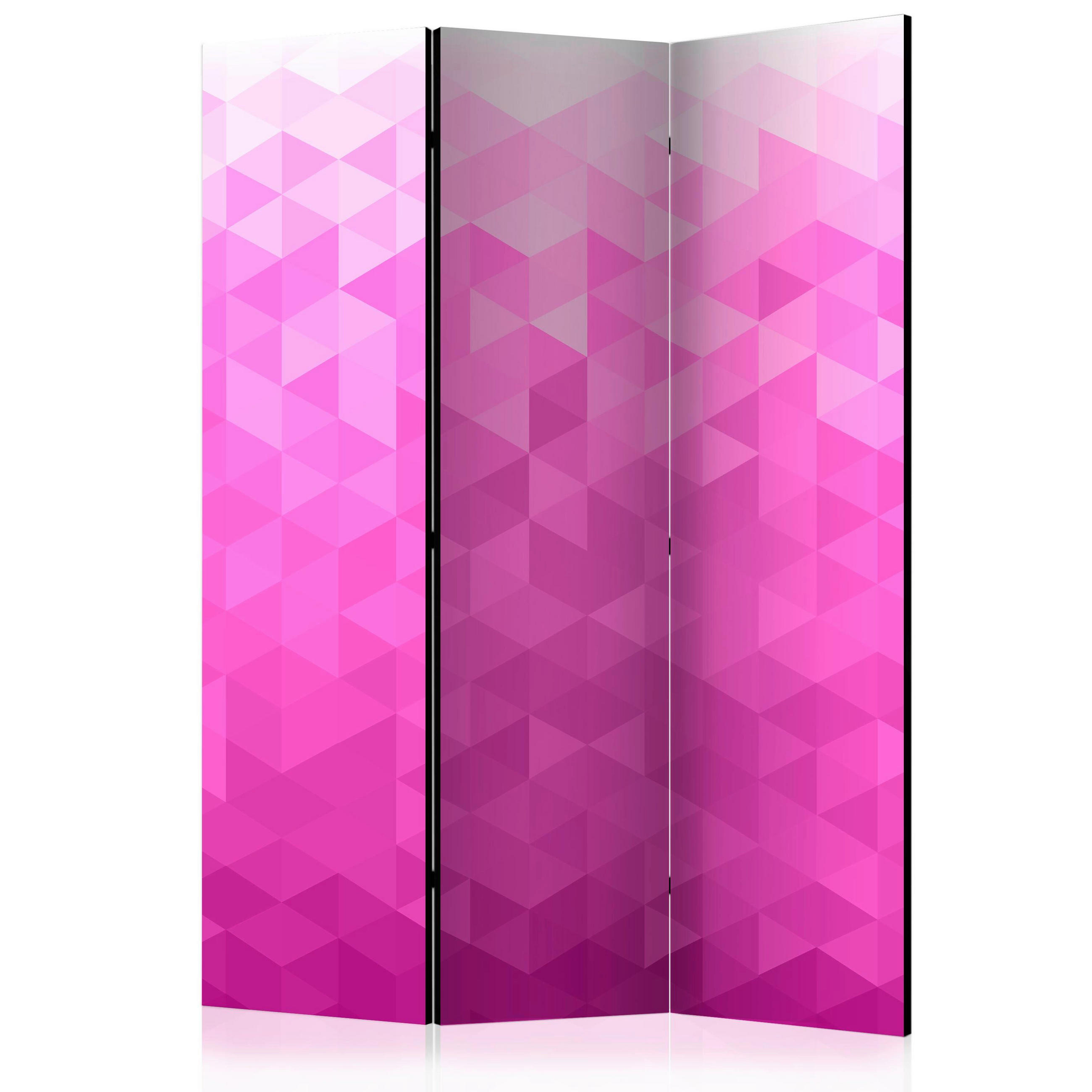 SKÄRMVÄGG  i trä, textil  vit, pink  - vit/pink, Basics, trä/textil (135/172/3cm) - artgeist