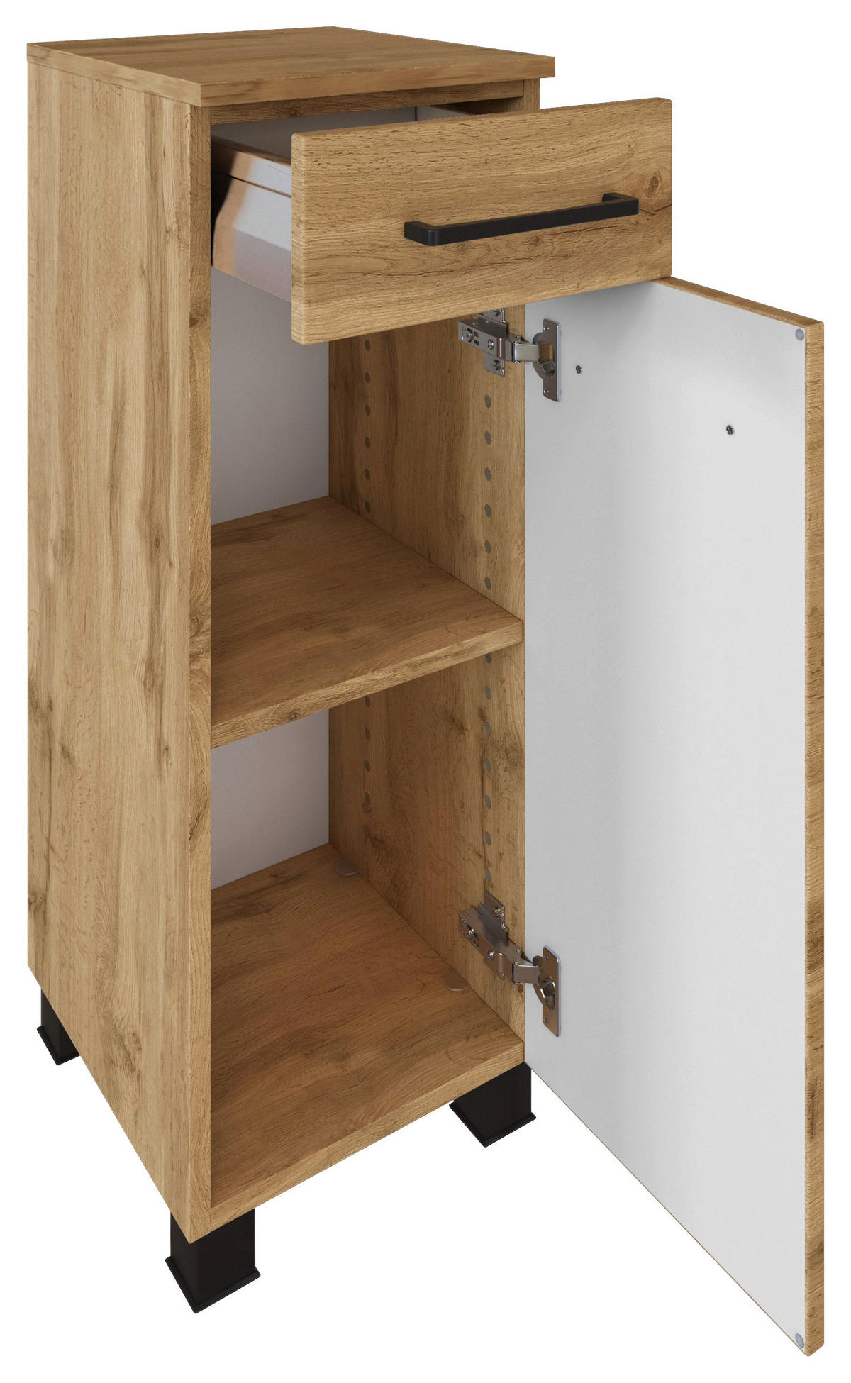 UNTERSCHRANK 30/79/35 cm   - Eichefarben/Eiche Wotan, MODERN, Holzwerkstoff/Metall (30/79/35cm) - Held