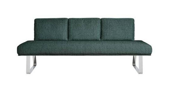 SITZBANK 209/92/78 cm in Grün - Chromfarben/Grün, Design, Textil/Metall (209/92/78cm) - Dieter Knoll