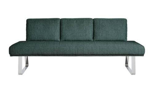 SITZBANK 224/92/78 cm  in Grün  - Chromfarben/Grün, Design, Textil/Metall (224/92/78cm) - Dieter Knoll