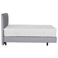 BOXSPRINGBETT 180/200 cm,  in Hellgrau, Topper, Matratzen, H3 = fest  - Hellgrau/Schwarz, Design, Holzwerkstoff/Textil (180/200cm) - Esposa