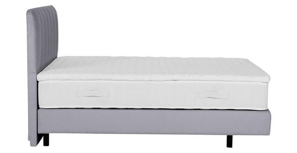 BOXSPRINGBETT 180/200 cm,  in Hellgrau, Topper, Matratzen, H3 = fest  - Hellgrau/Schwarz, Design, Holzwerkstoff/Textil (180/200cm) - Esposa